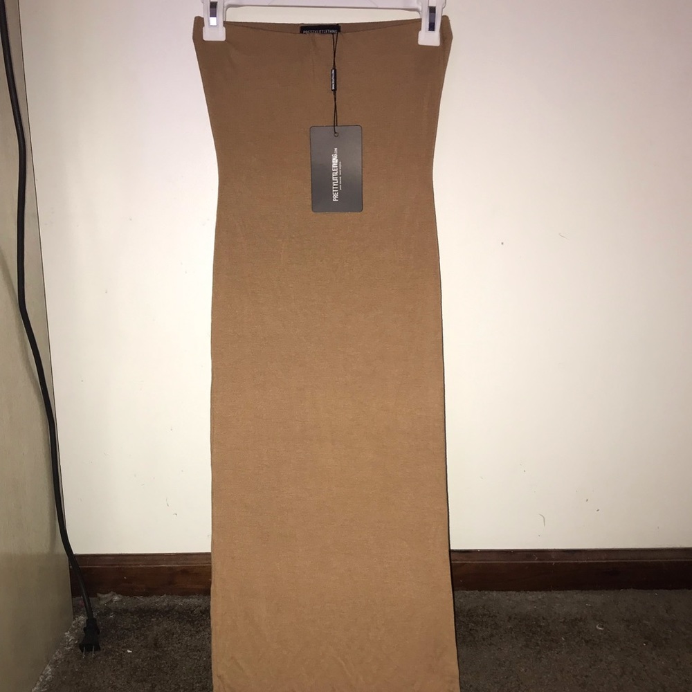 Brown Pretty Little Thing Strapless Midi Dress